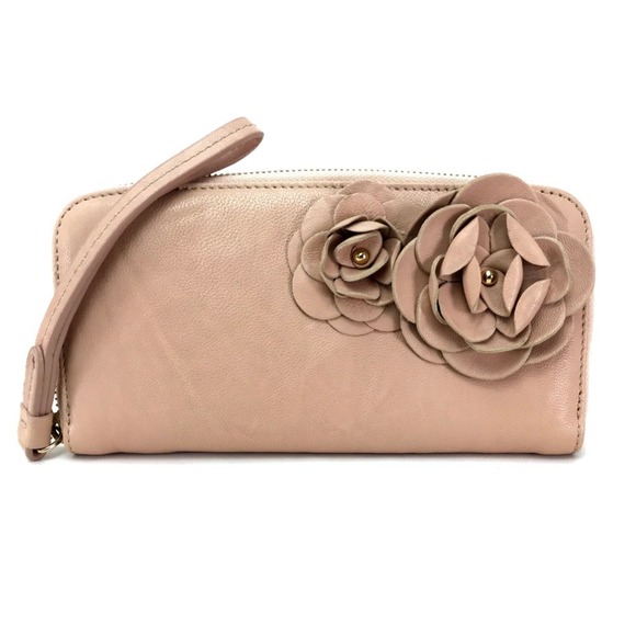 Jimmy Choo with Strap Zip Around Long Wallet Long Wallet Pink Beige Pink Beige - Picture 1 of 9
